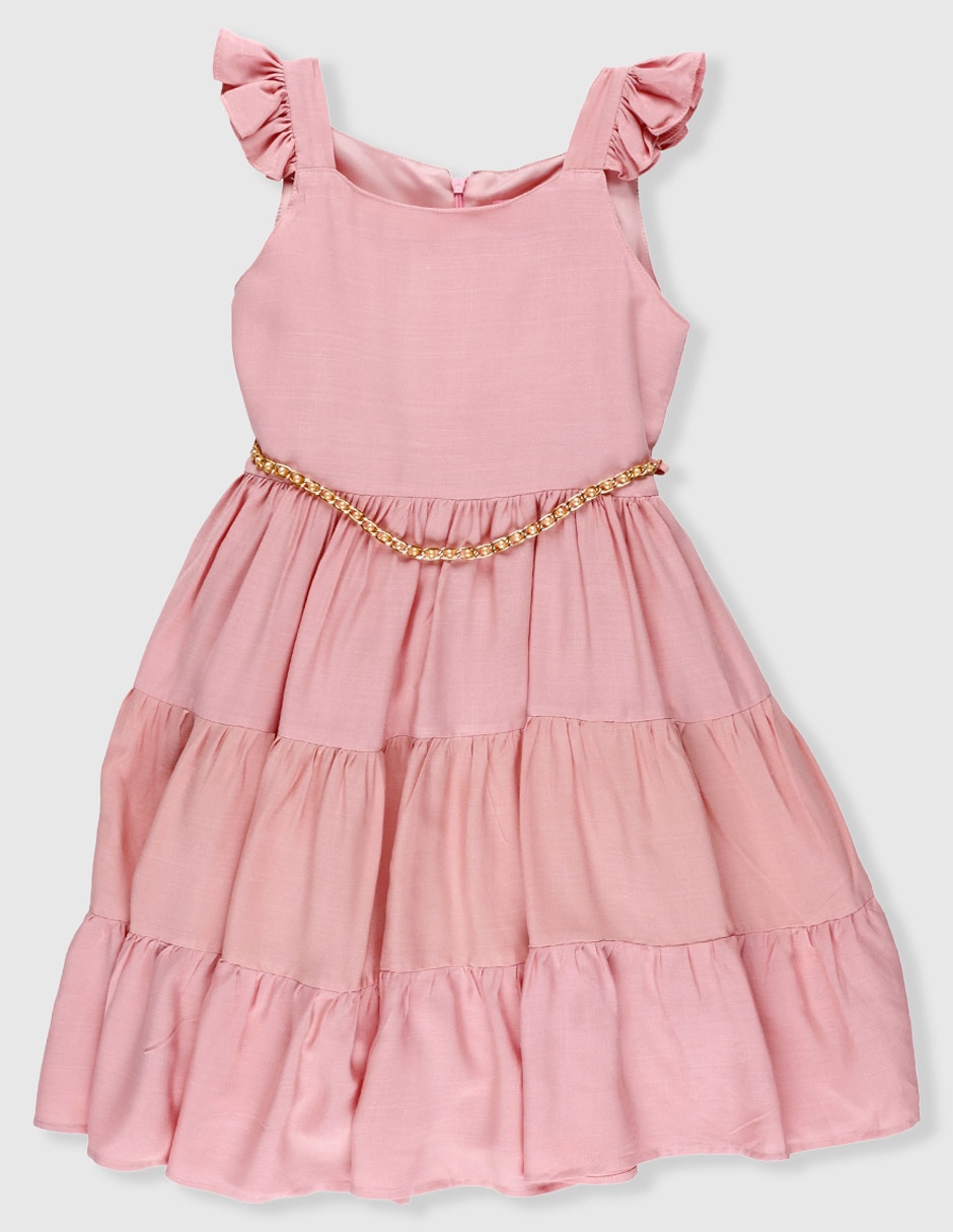 Vestido manga volantes para niña
