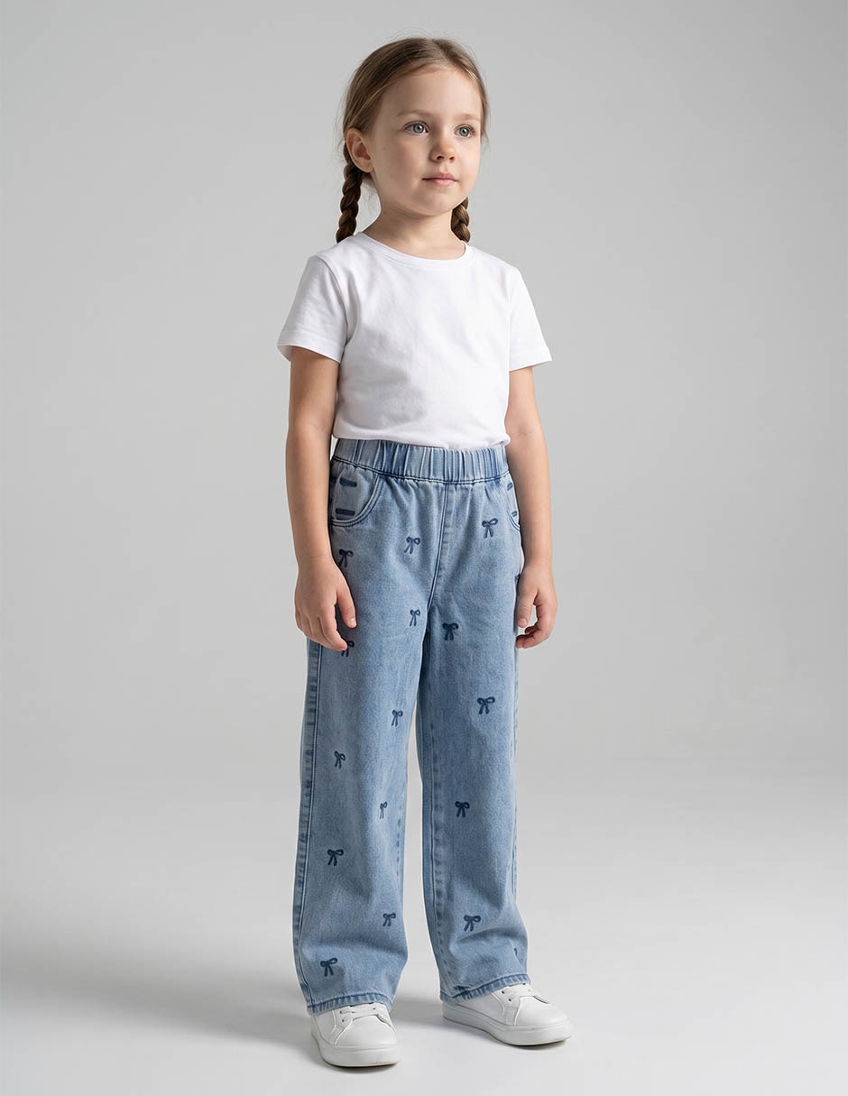 Jeans straight lavado claro para niña Jeans straight lavado claro para niña