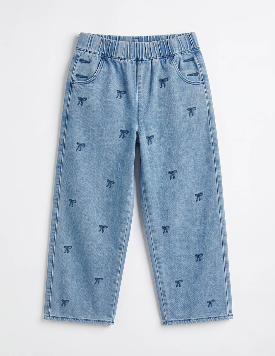 Jeans straight lavado claro para niña 2