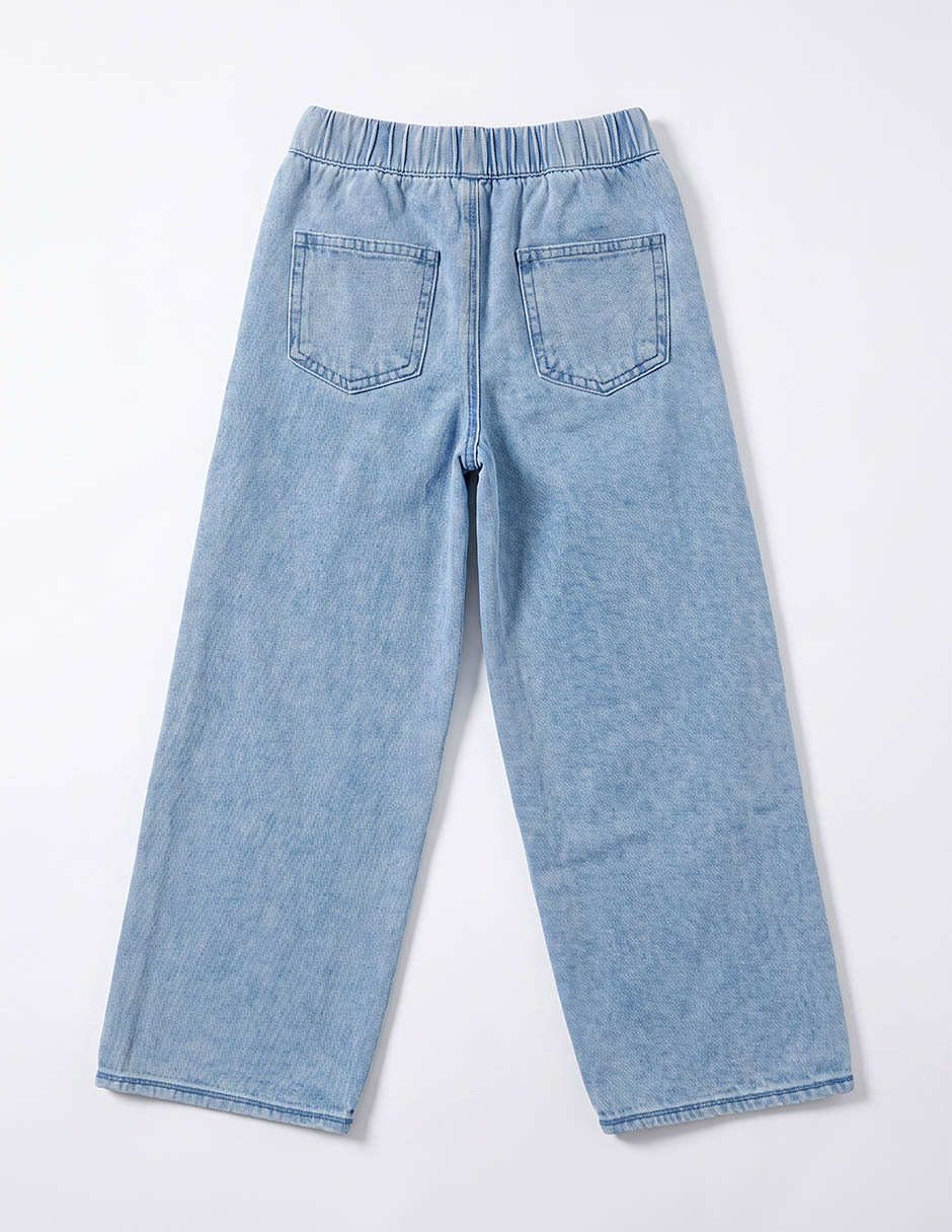 Jeans straight lavado claro para niña 3