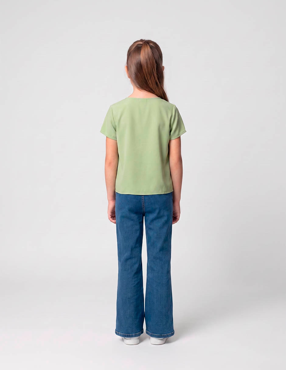 Jeans campana lavado medio para niña 6