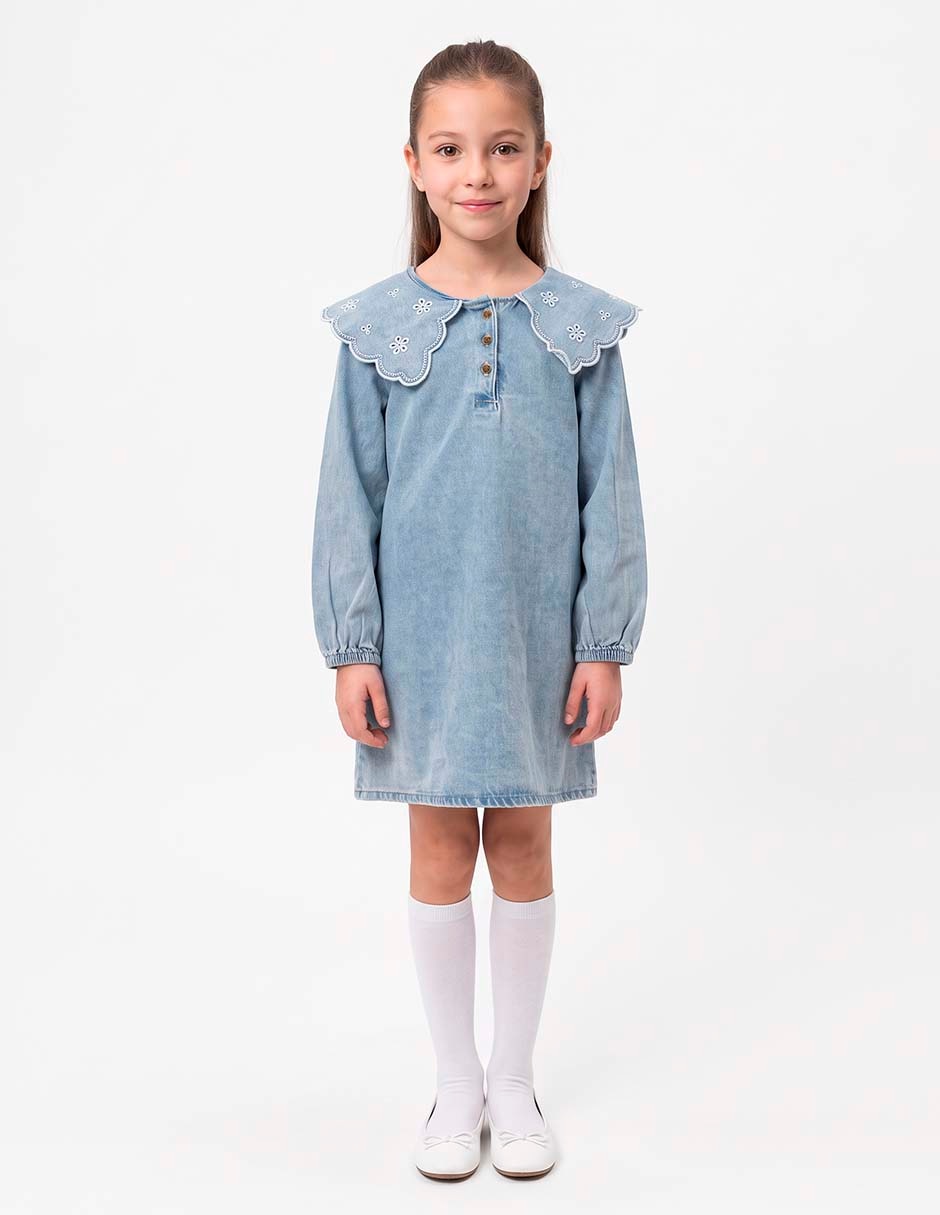Vestido manga amplia para niña 3