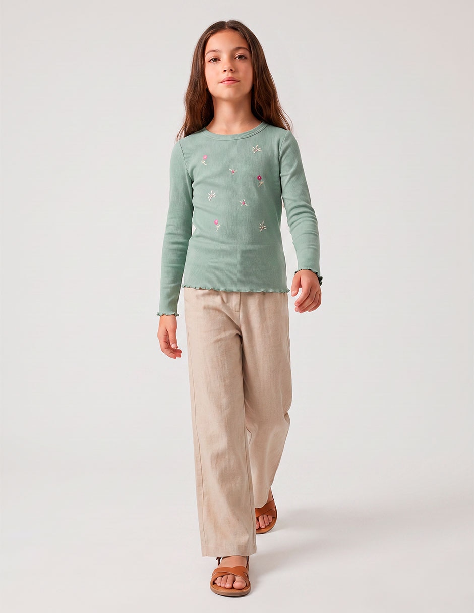 Playera manga larga para niña Playera manga larga para niña