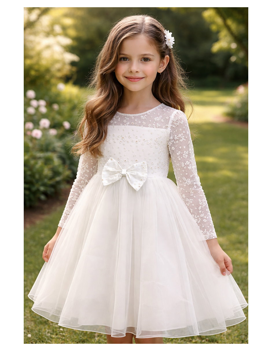 Vestido manga larga para niña