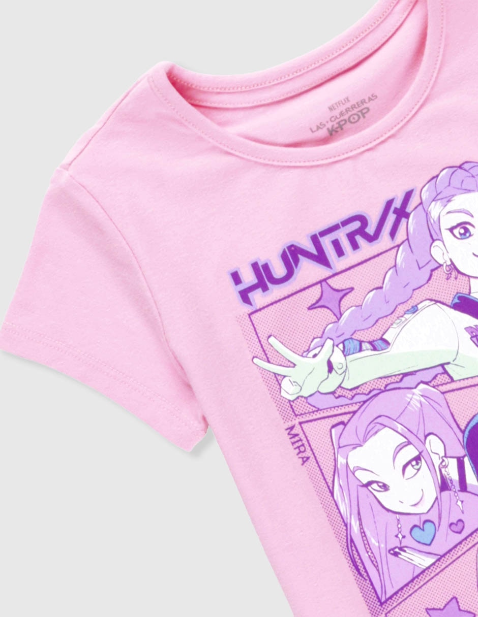 Playera Kpop manga corta para niña
