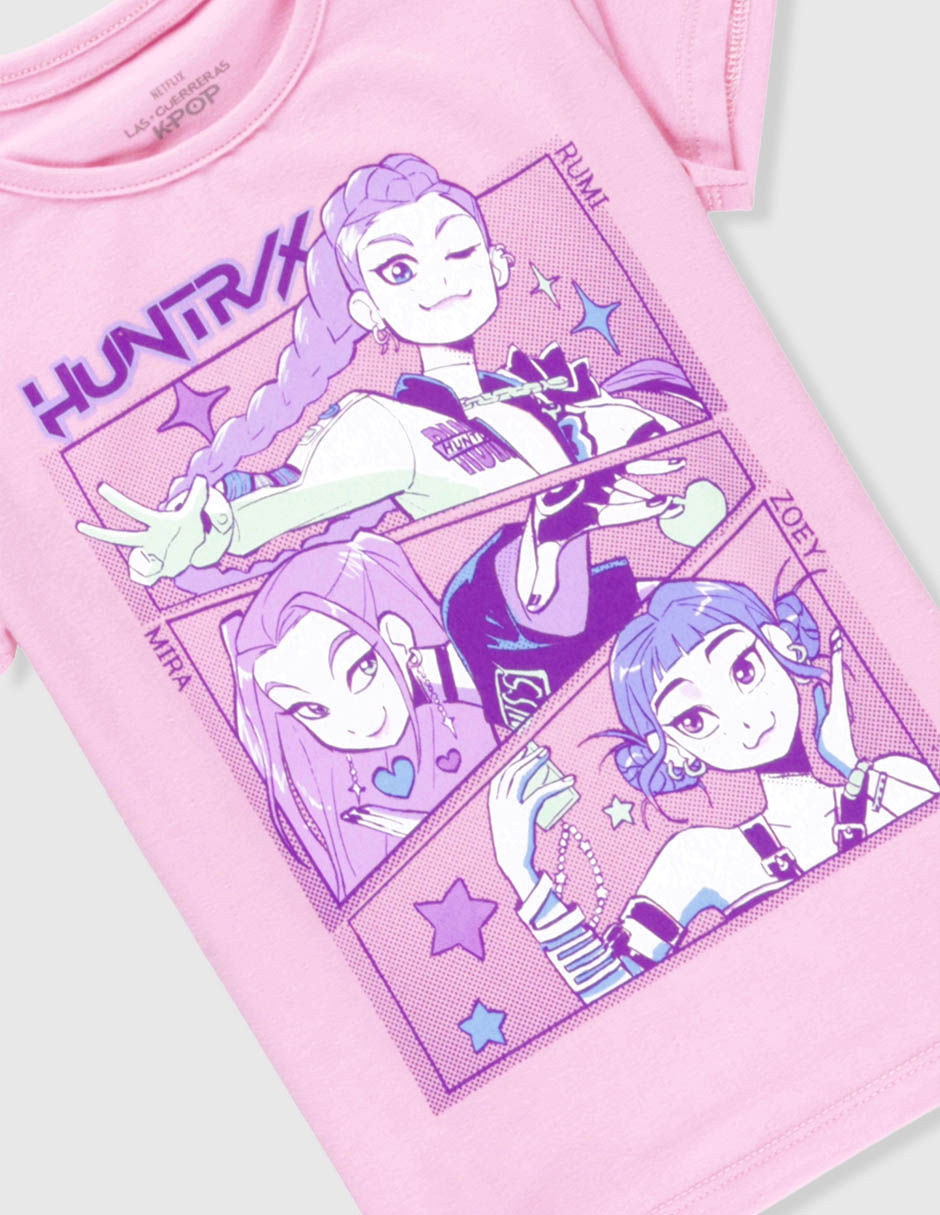 Playera Kpop manga corta para niña