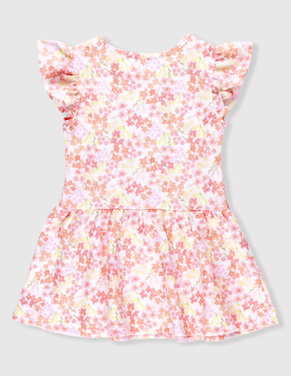 Vestido fiorella manga volantes para niña