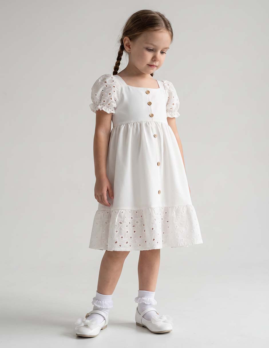 Vestido manga globo para niña Vestido manga globo para niña
