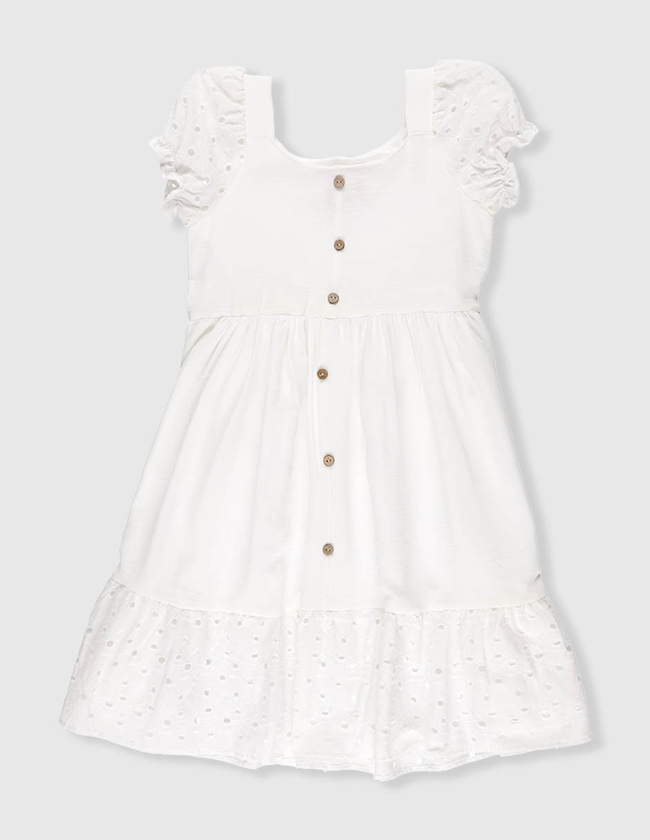 Vestido manga globo para niña