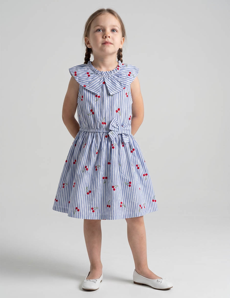Vestido manga sin manga para niña