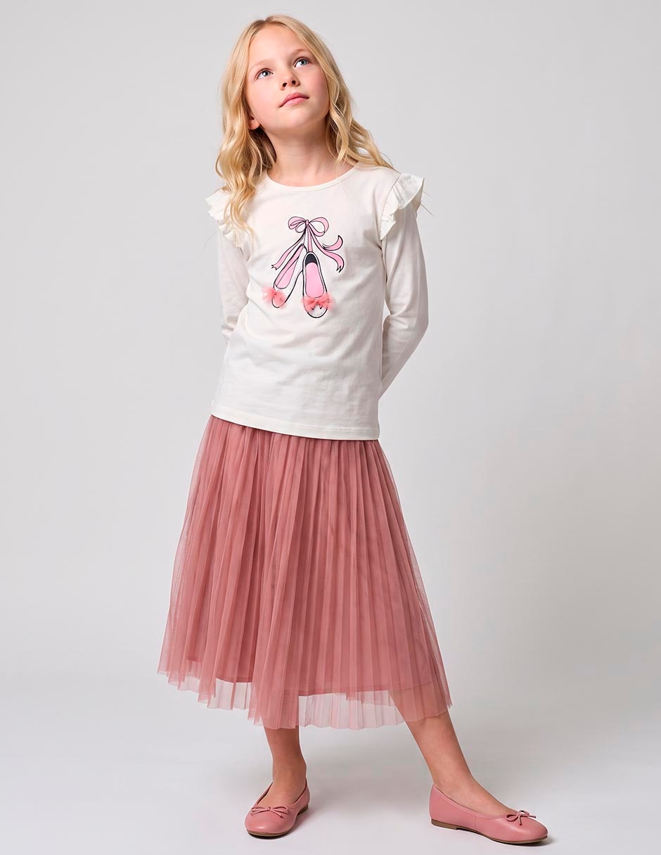 Playera manga larga para niña Playera manga larga para niña
