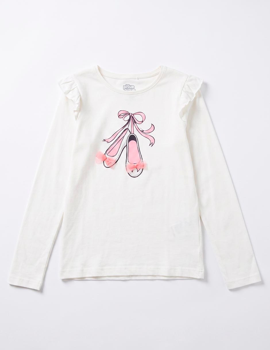 Playera piquenique manga larga para niña