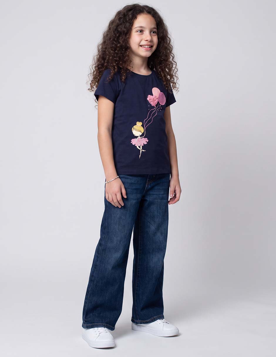 Playera manga corta para niña