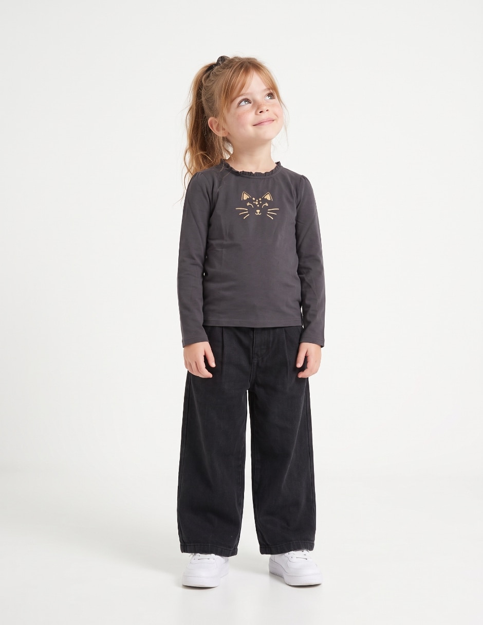 Playera manga larga para niña Playera manga larga para niña