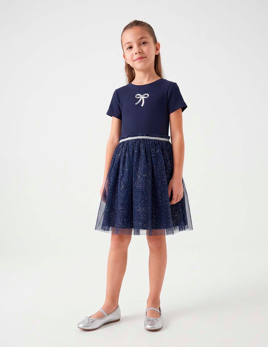 Vestido manga regular para niña 2