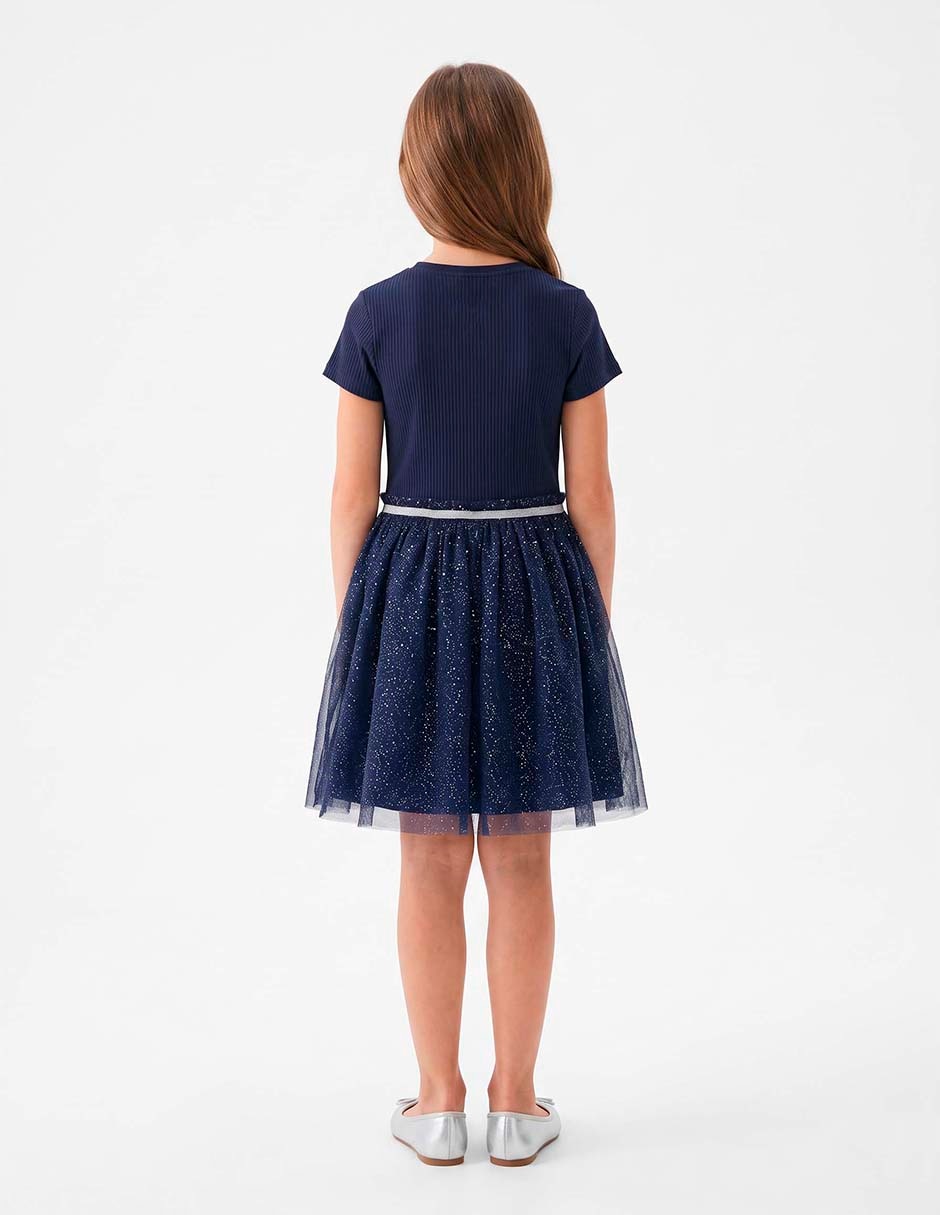 Vestido manga regular para niña 6