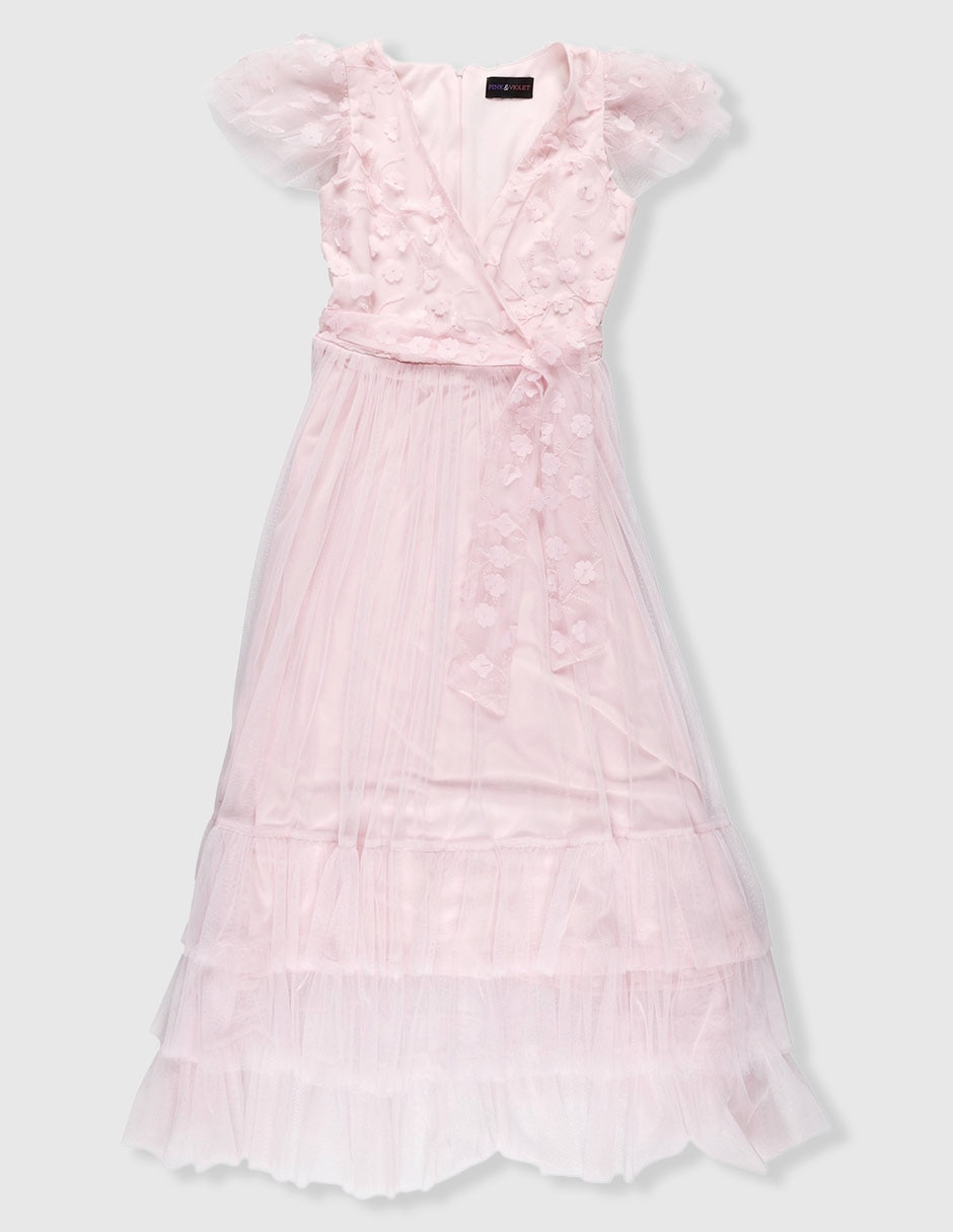 Vestido Pink & Violet Manga Corta Para Niña