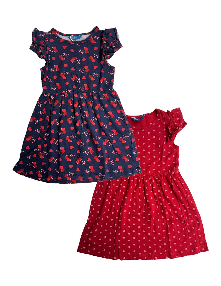 Set vestido manga cap para niña Set vestido manga cap para niña