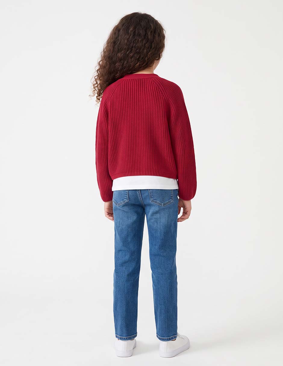 Suéter acanalado para niña
