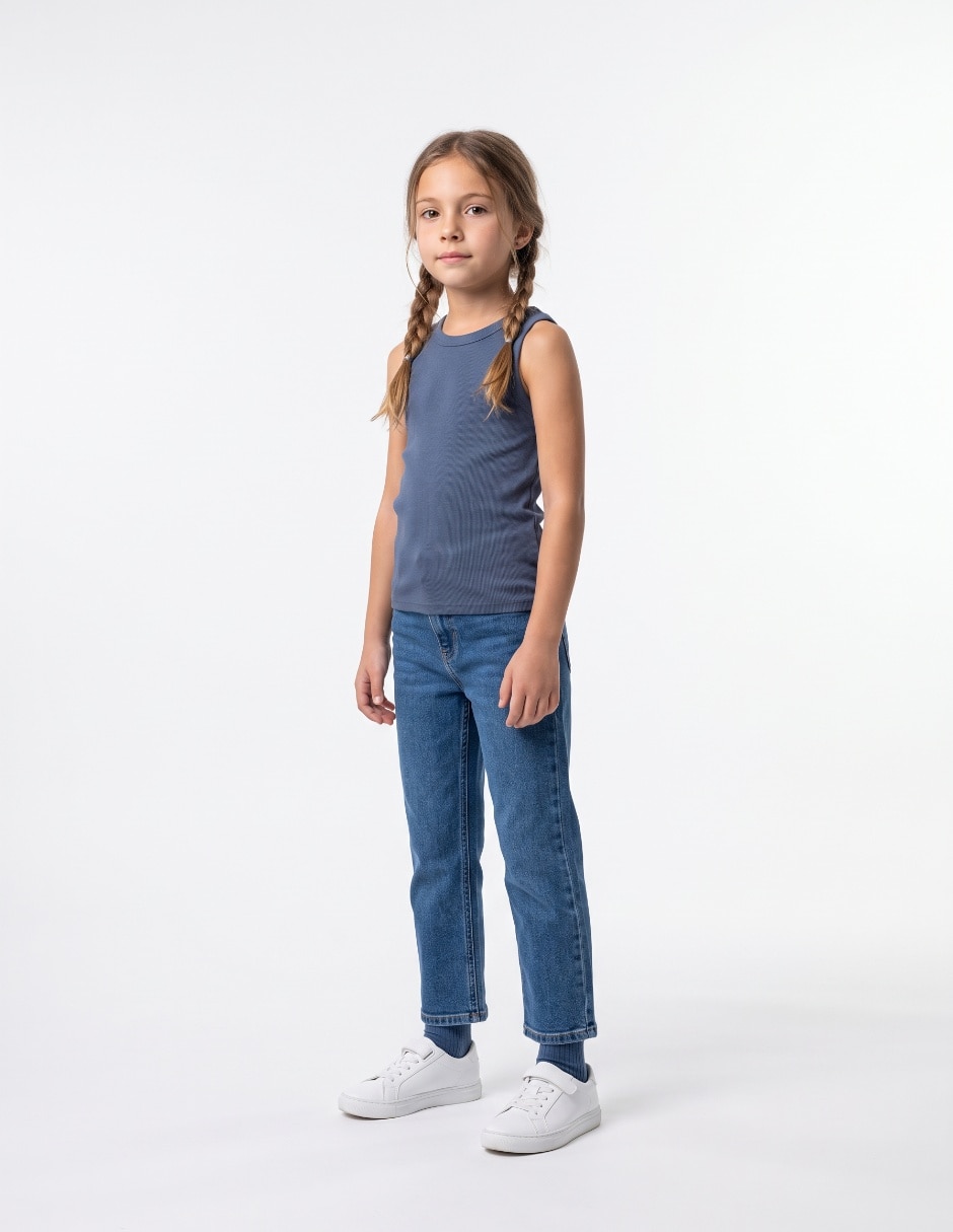 Playera sin manga para niña