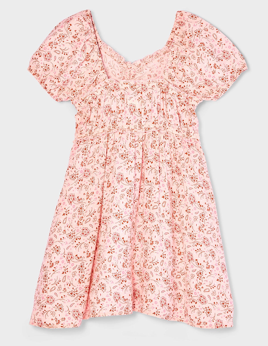Vestido manga globo para niña