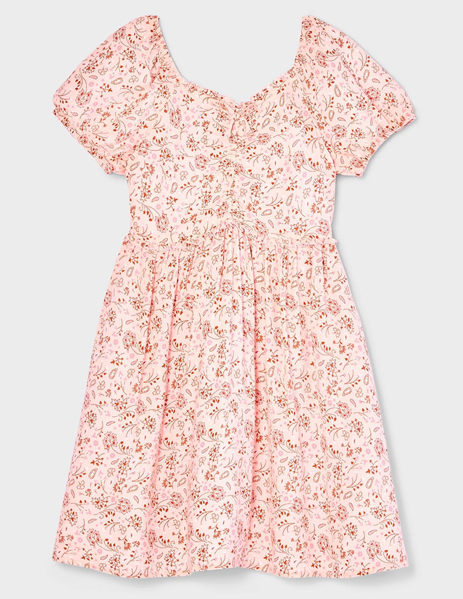 Vestido manga globo para niña 4