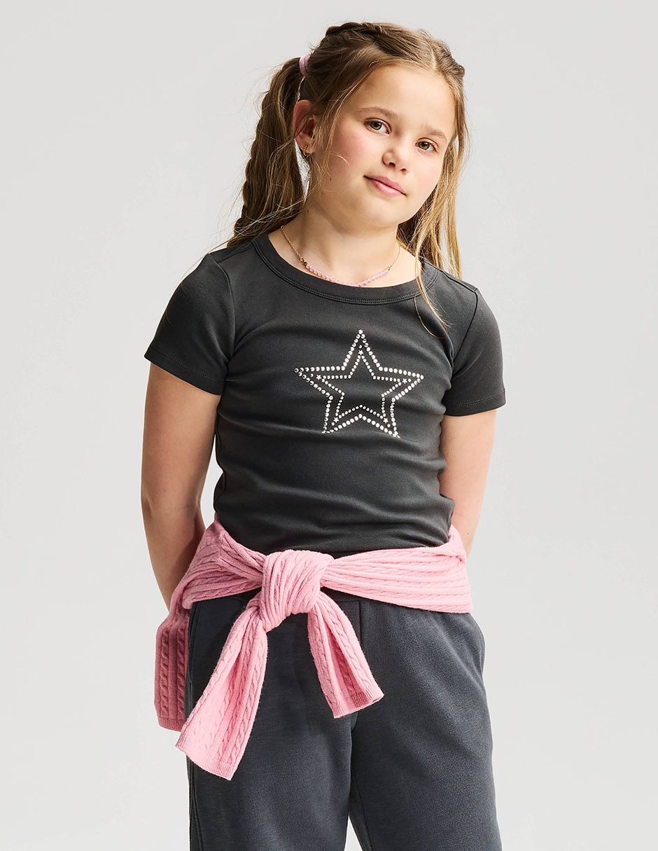 Playera manga para niña Playera manga para niña