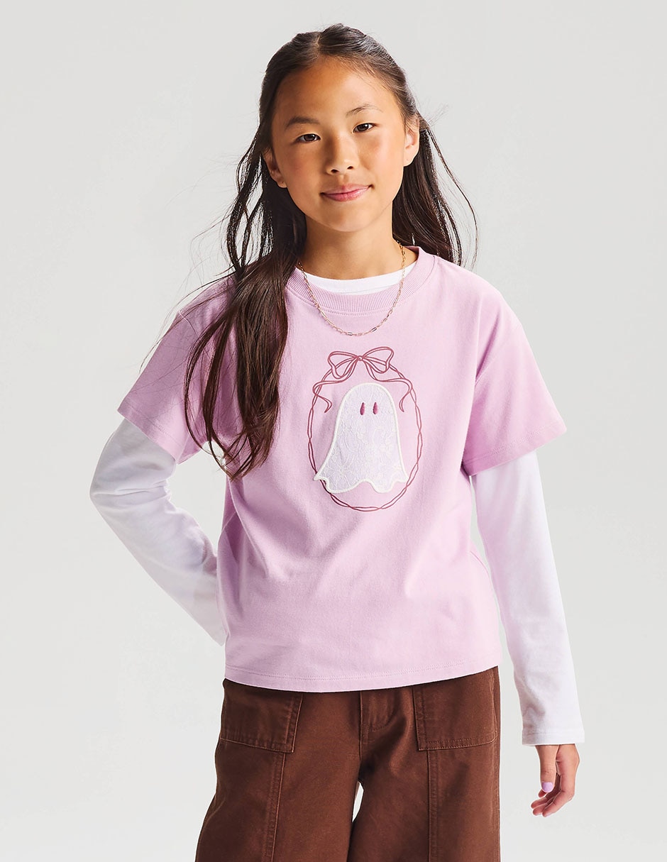 Playera manga corta para niña Playera manga corta para niña