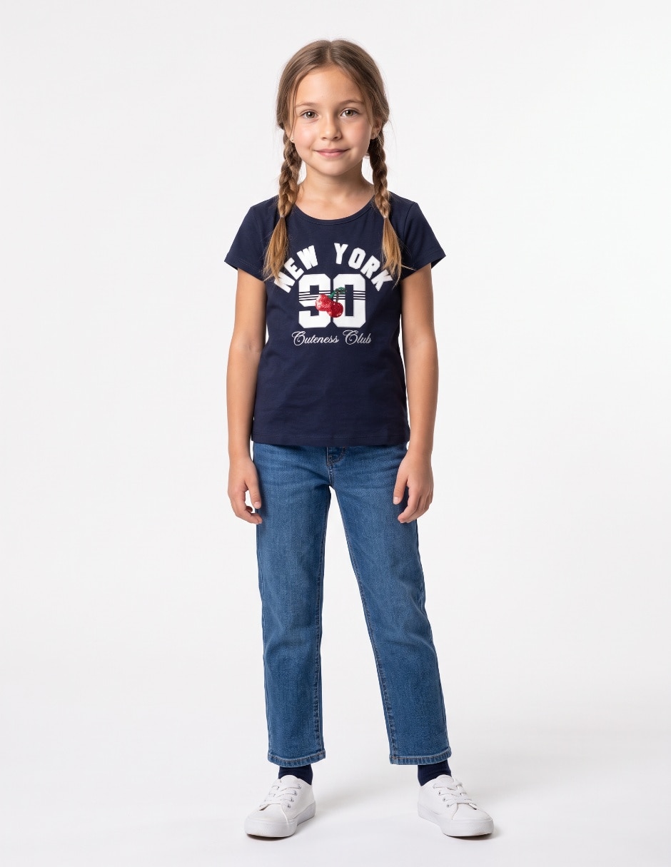 Playera manga corta para niña