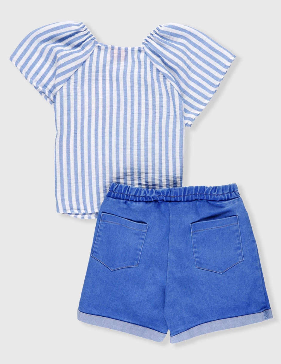 Conjunto casual barbie abril 2 frida de lino infantil niña