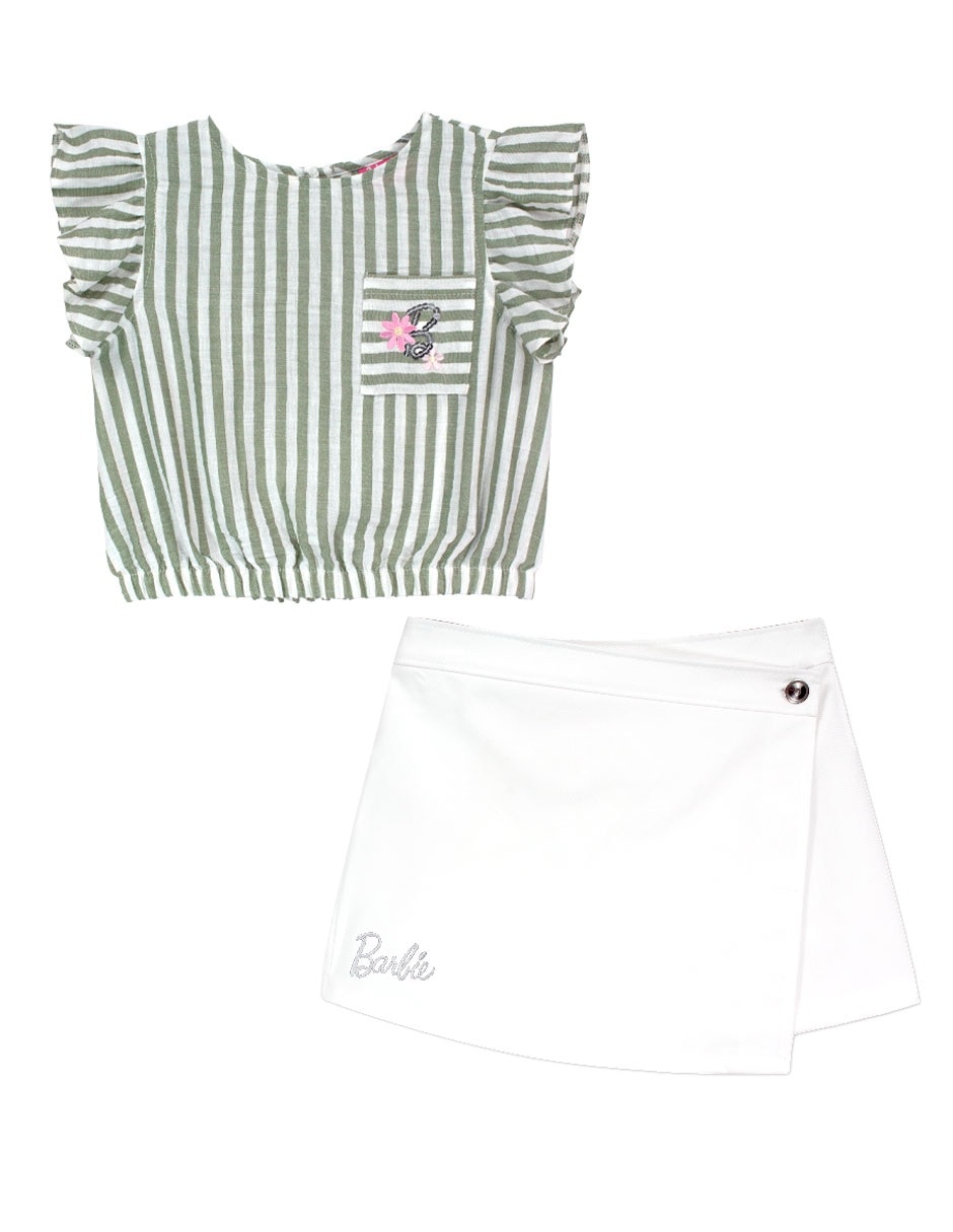 Conjunto casual barbie abril 1 fany de lino infantil niña