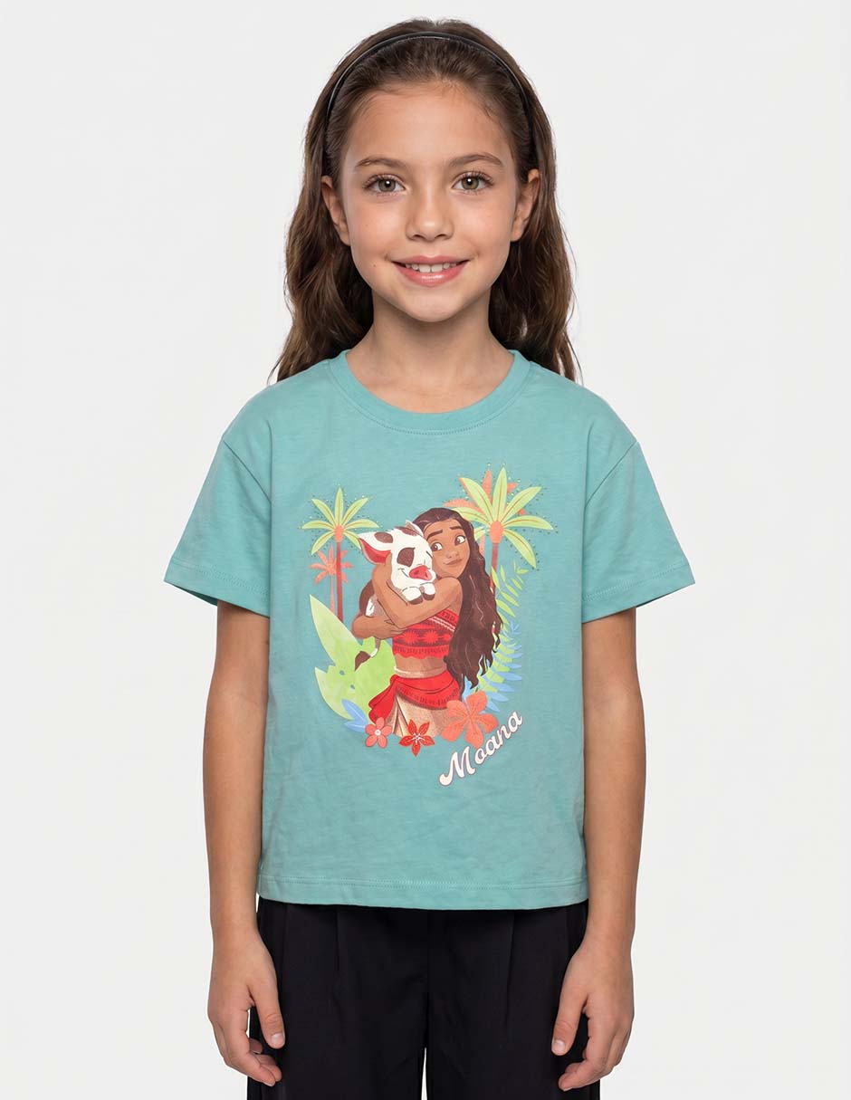 Playera Disney Moana manga corta para niña