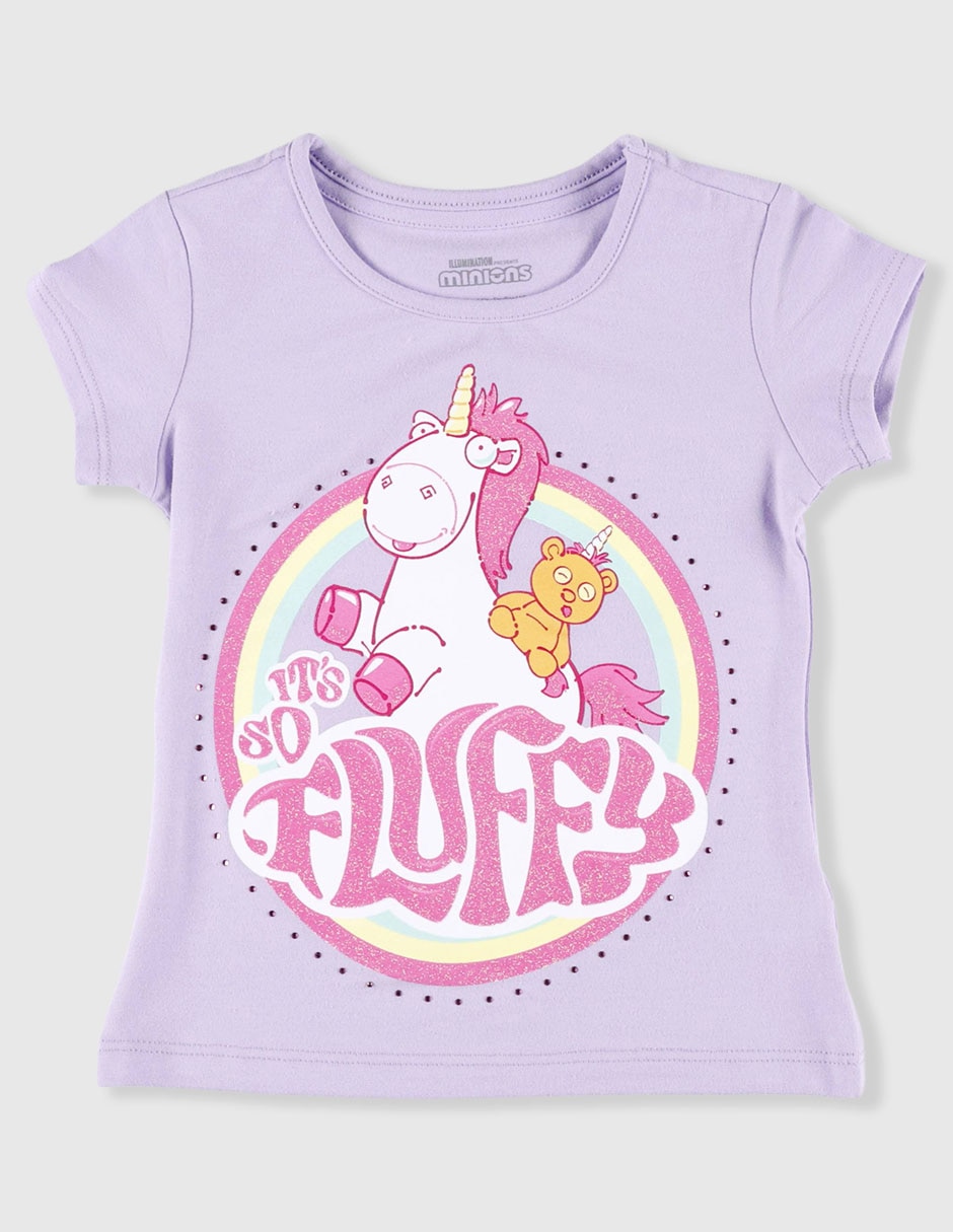 Playera Minions manga corta para niña