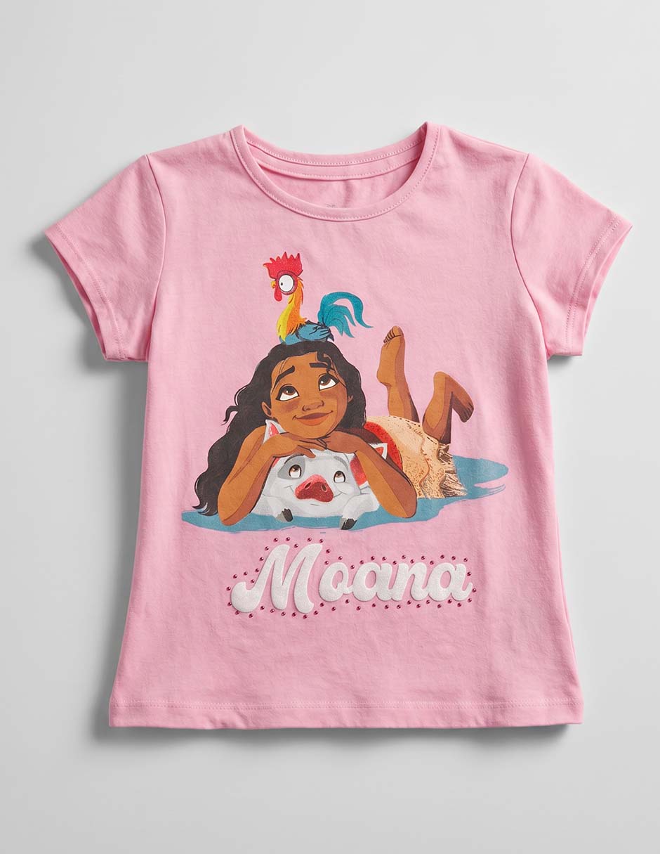 Playera Disney Moana manga para niña