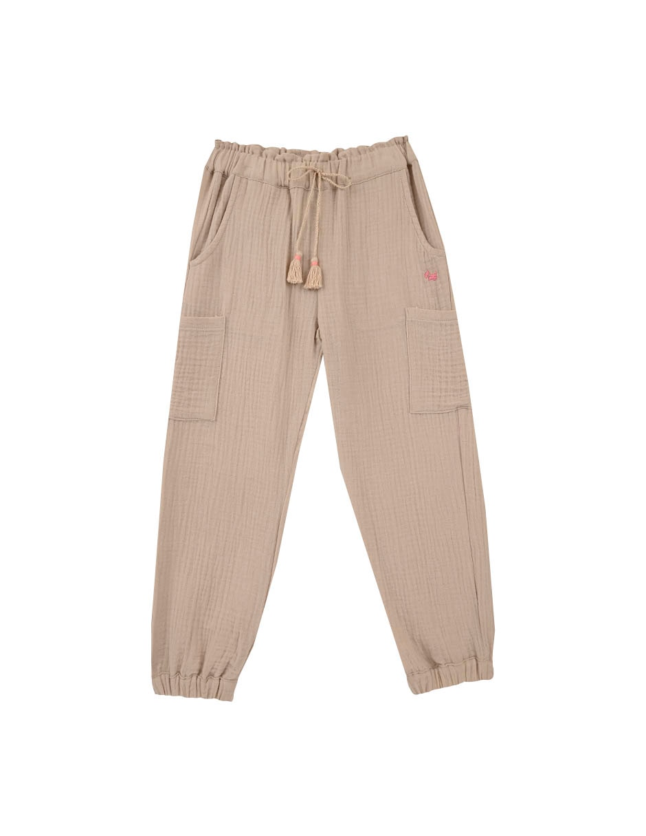 Pantalón jogger canela para infantil niña Pantalón jogger canela para infantil niña