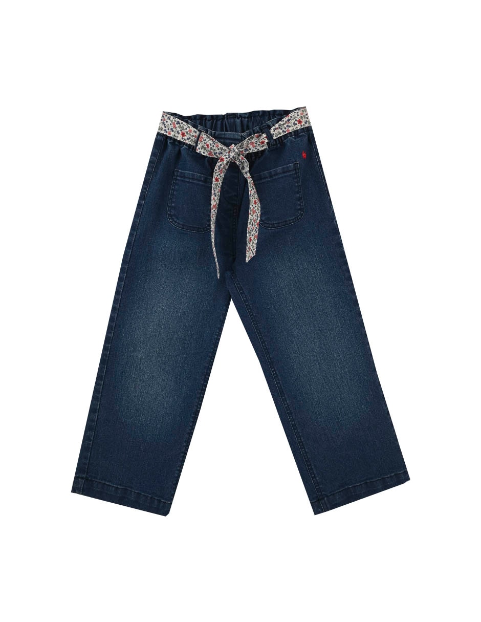 Jeans regular straight bibi deslavado infantil niña Jeans regular straight bibi deslavado infantil niña