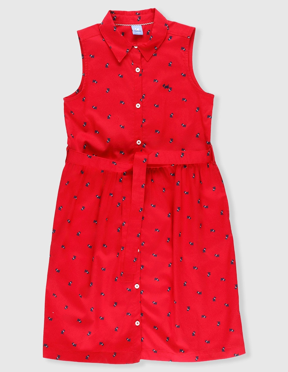Vestido Ferrioni Perritos Manga Sin Manga Para Infantil Niña
