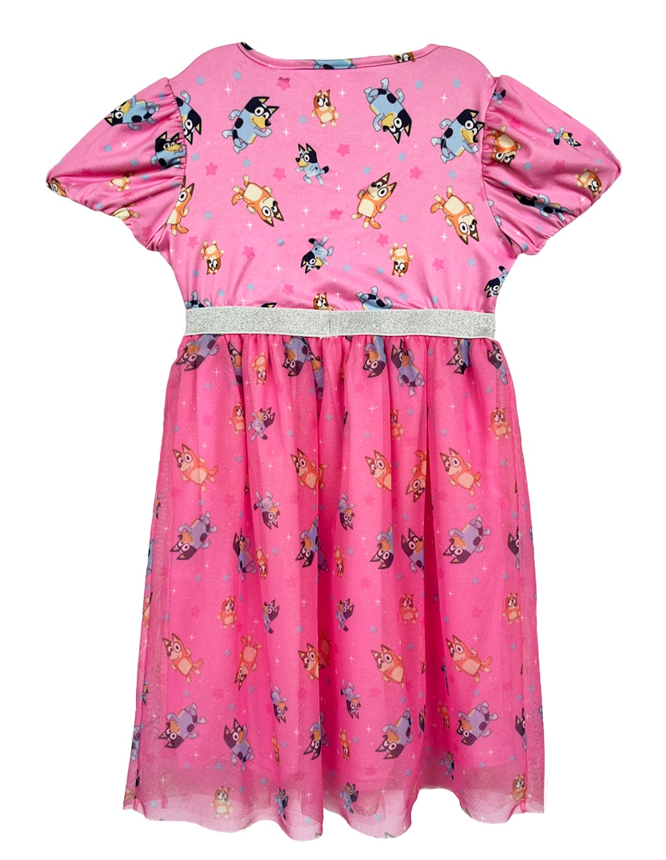 Vestido bluey manga ranglán para niña