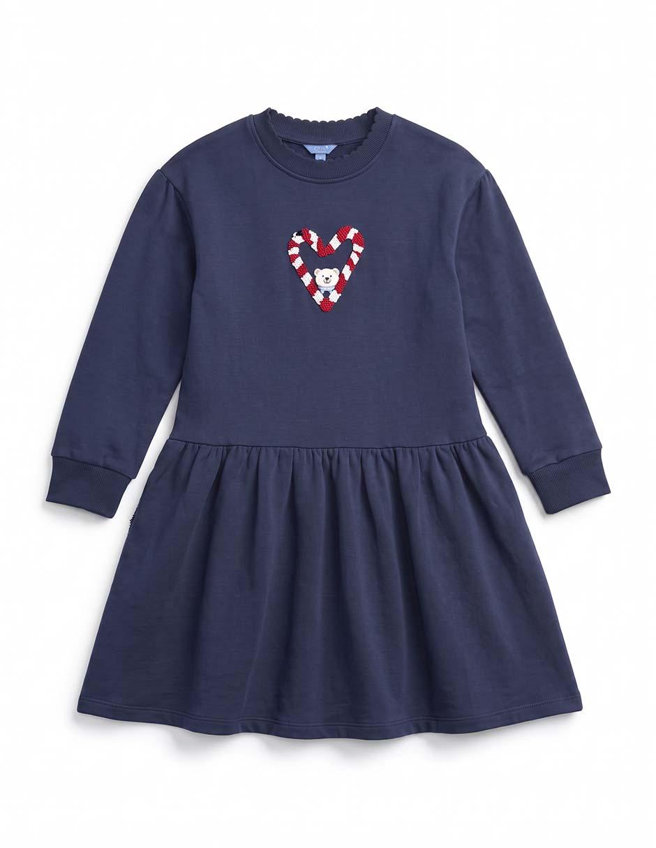 Vestido manga con puño para niña 4