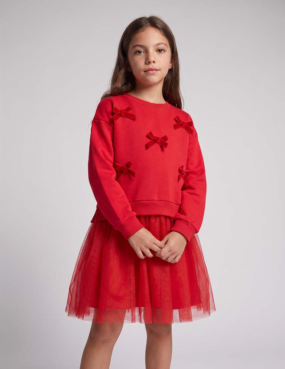 Vestido manga larga para niña Vestido manga larga para niña