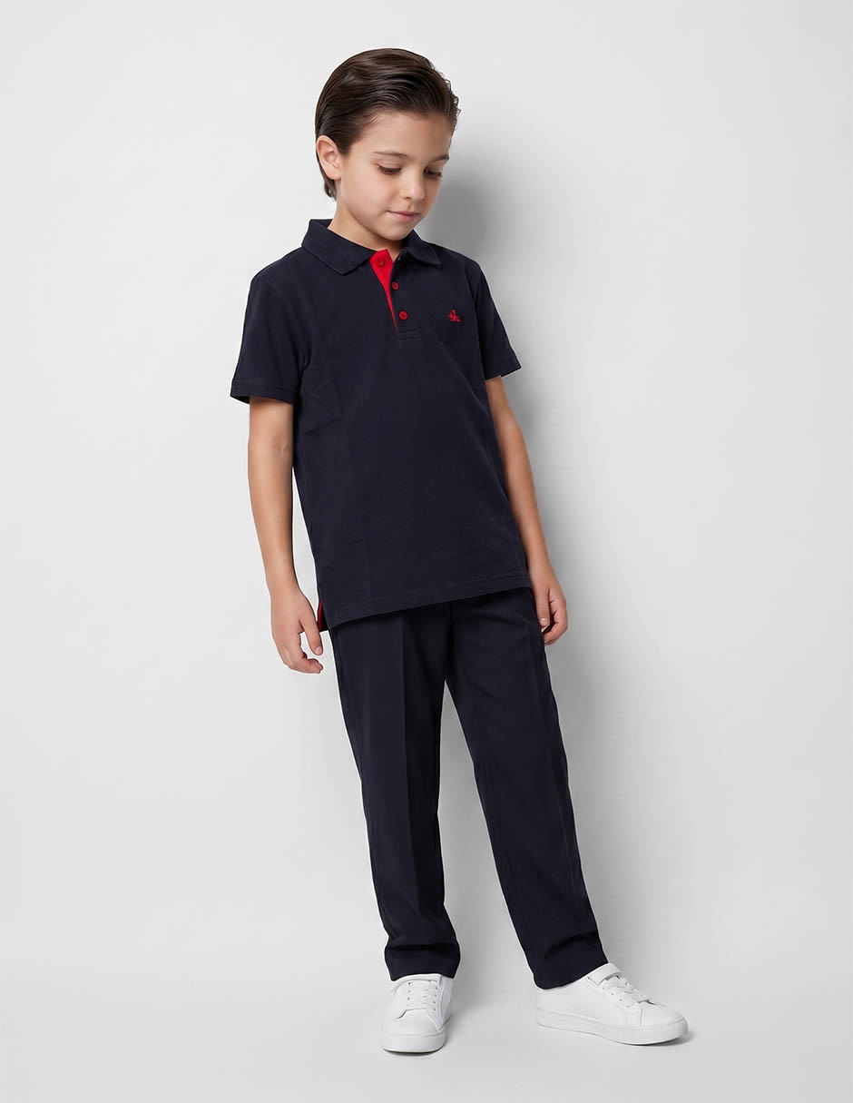 Playera tipo polo de algodón para niño