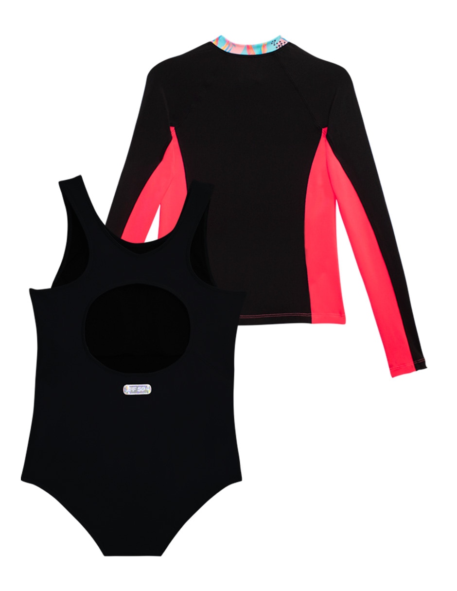 Conjunto wetshirt sunskin estampado gráfico para niña
