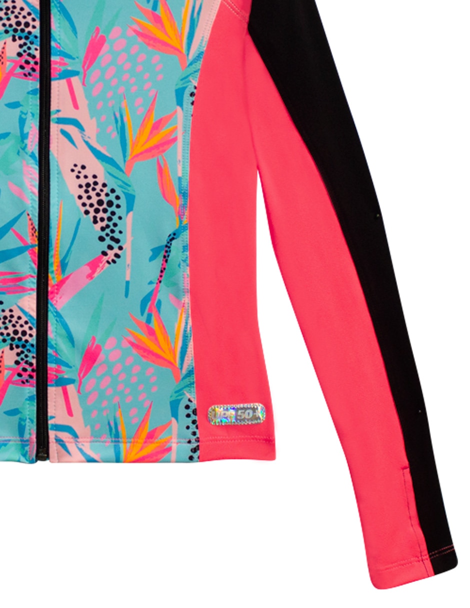 Conjunto wetshirt sunskin estampado gráfico para niña