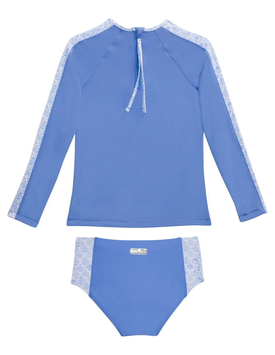 Conjunto wetshirt sunskin estampado gráfico para niña