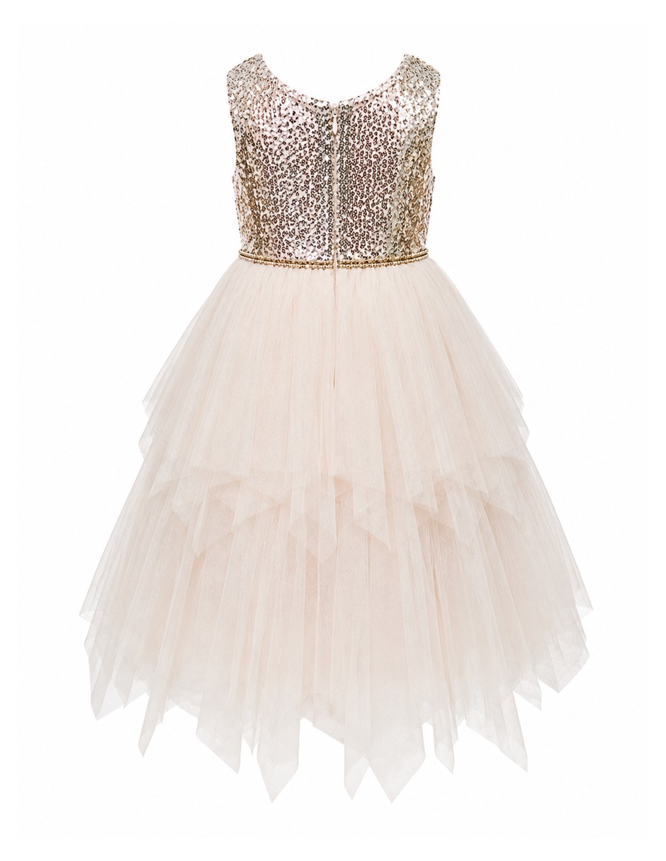Vestido de vestir sin manga para niña 4