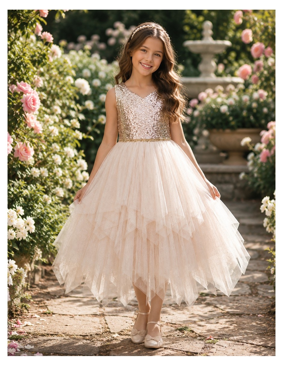 Vestido de vestir sin manga para niña 2