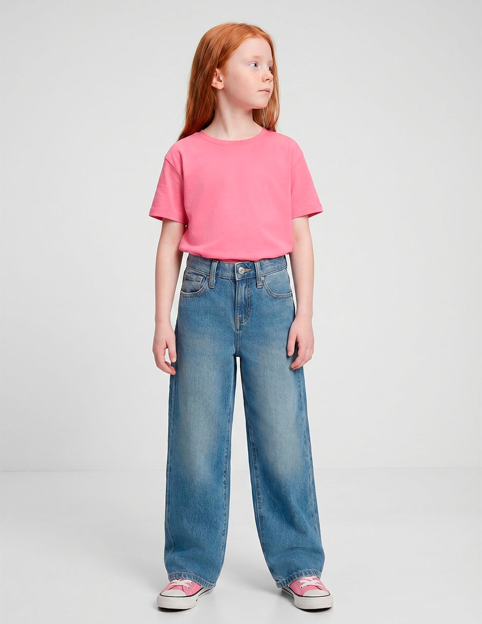 Jeans baggy deslavado para niña Jeans baggy deslavado para niña