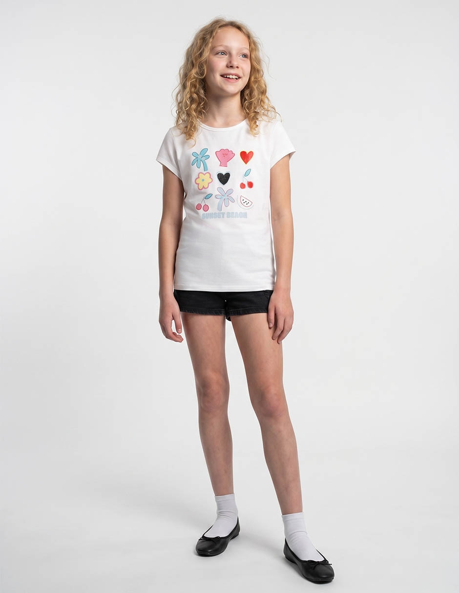 Playera Sunset manga corta para niña Playera Sunset manga corta para niña