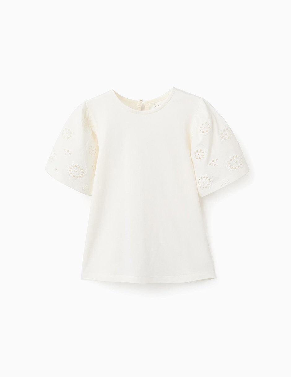 Playera sculpting curiosity manga corta infantil niña