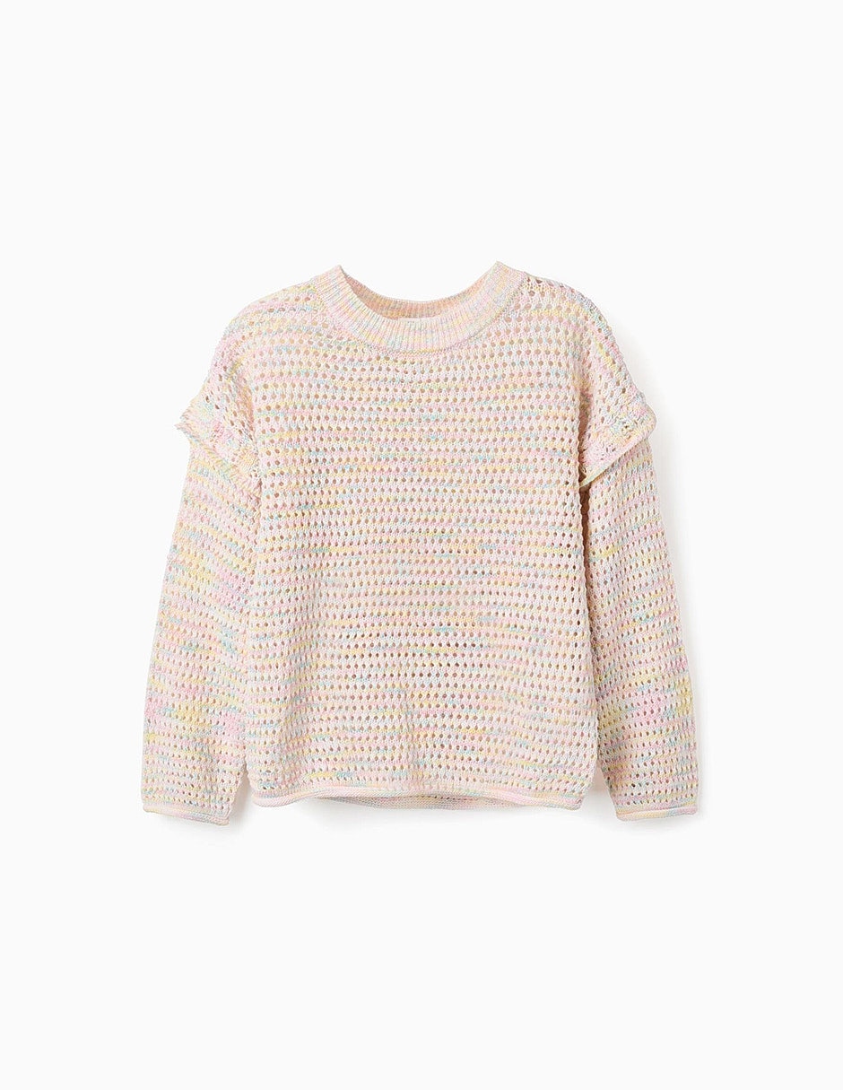 Suéter tejido true colors para infantil niña